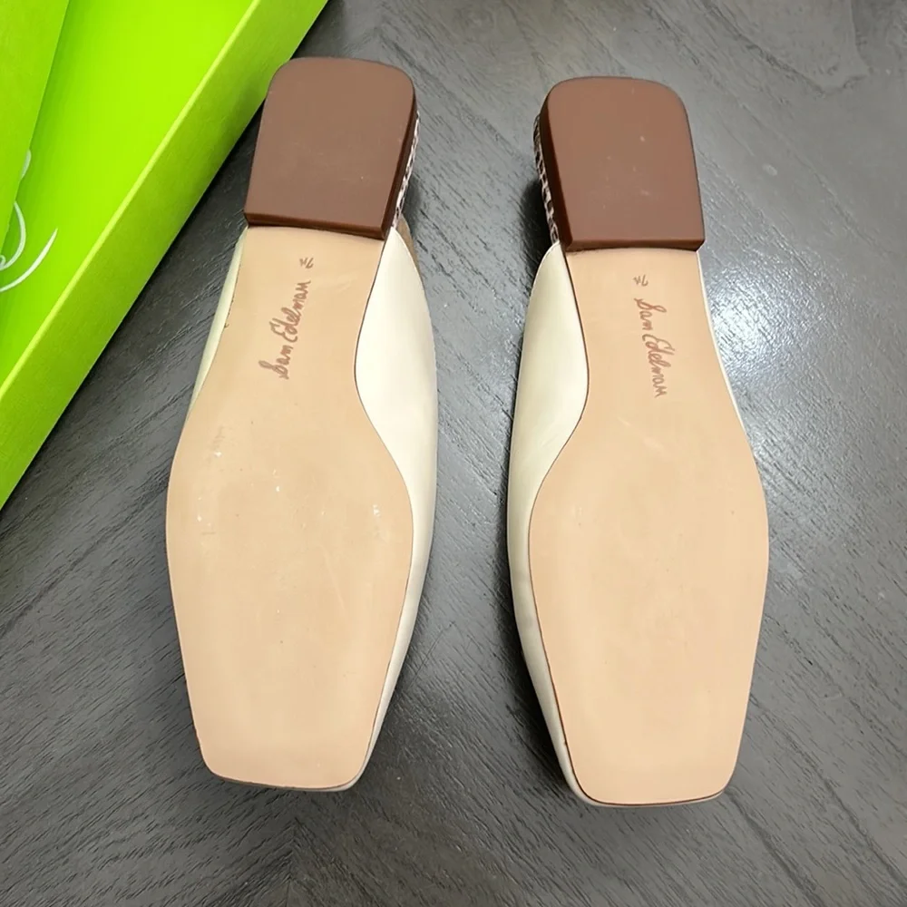 Womens Sam Edelman Mules | Lavina Buckle Mule Modern Ivory Leather - Picture 9 of 14